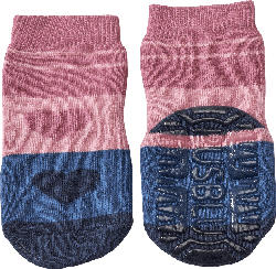 PUSBLU Stoppersocken mit Herz-Motiv, rosa & blau, Gr. 21/22