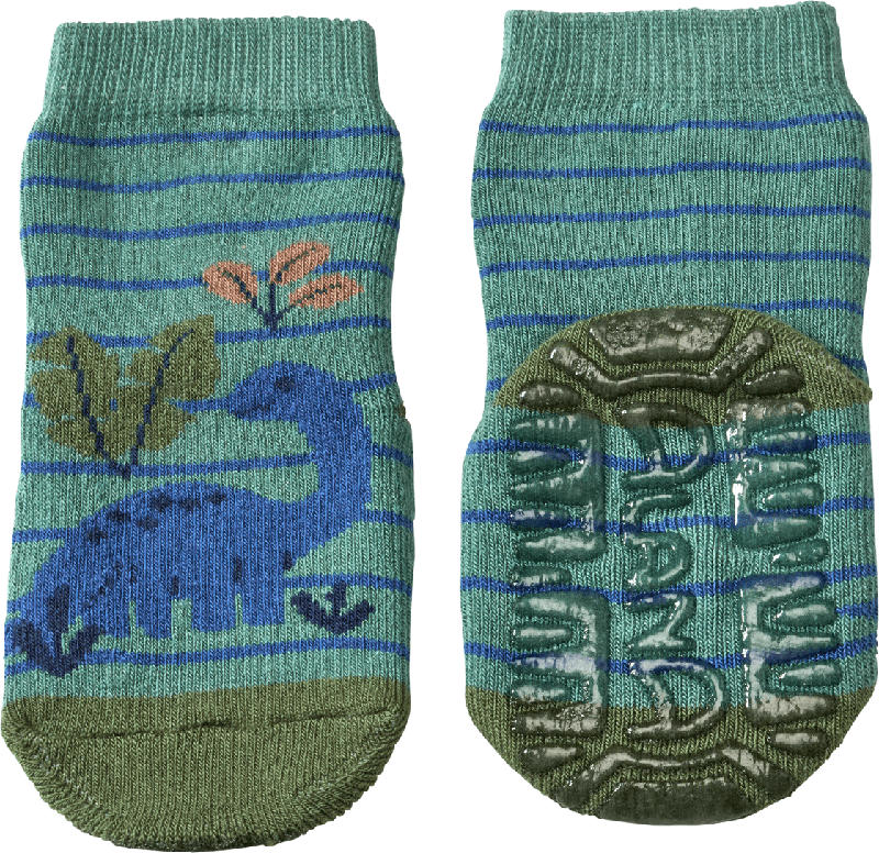 ALANA Stoppersocken mit Dino-Motiv, grün, Gr. 23/24