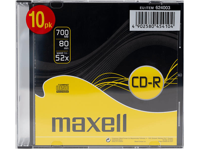 Maxell CD-R 80 Musik 10er Pack im Case; CD-R Musik