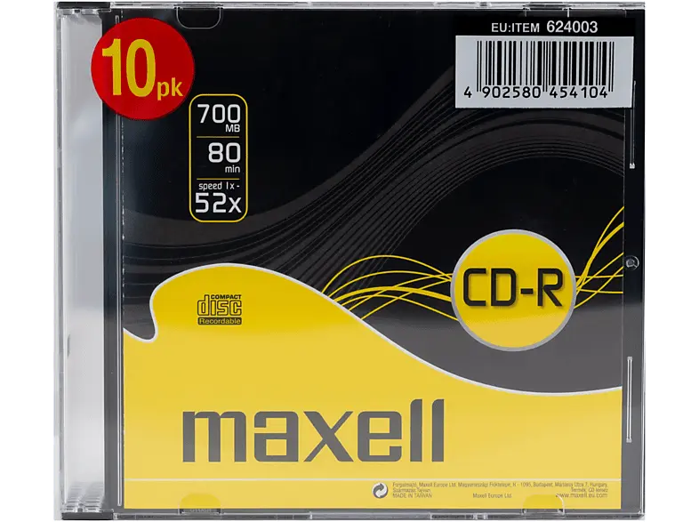 maxELL CD-R 80 Musik 10er Pack im Case; CD-R Musik