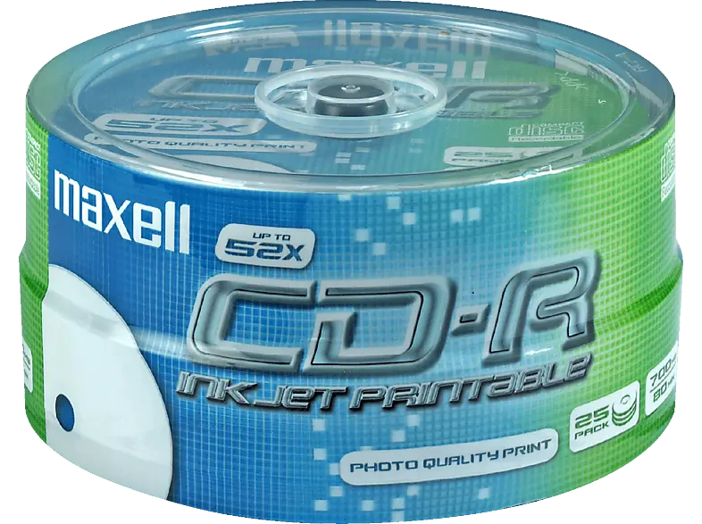 maxELL CD-R 80 52x bedruckbar 25er Spindel; Rohling