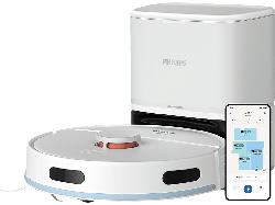 Philips 2000 Series, XU2100/20 Saug- und Wischroboter, mit Absaugstation (Arktisweiß, Laufzeit: bis zu 130 Minuten, 66 dB(A))