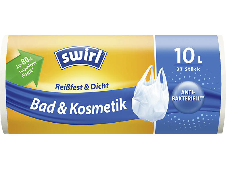 SWIRL Müllbeutel für Bad & Kosmetik 10l, 37 Stück