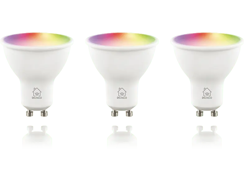 Deltaco Smarte LED-Spot SH-LGU10RGB-3P, 3 Stk., 5W, GU10, dimmbar, RGB; LED Spot