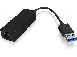 RAIDSONIC Adapter icy Box IB-AC501a, USB 3.0 auf RJ45, Gigabit Ethernet, Schwarz
