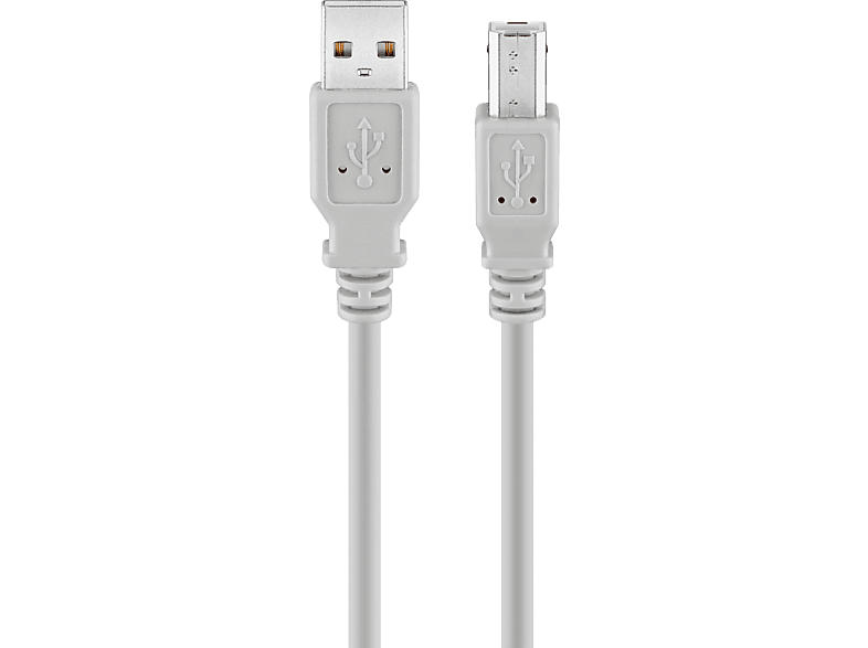 ISY IUB 1015 USB-A auf USB-B Kabel, 1.5m, USB 2.0, Grau