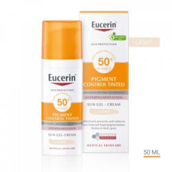 Eucerin Sun Pigment Control SPF50+ оцветен слънцезащитен гел-крем за лице в светъл цвят 50мл.