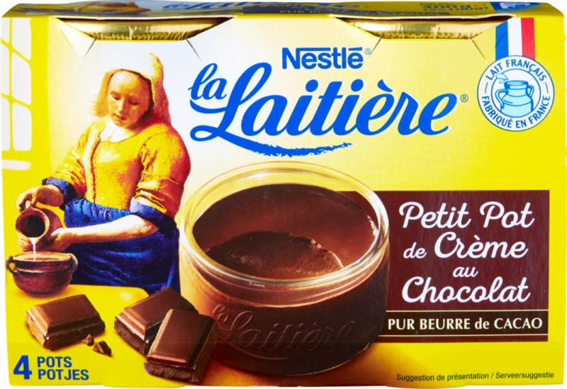 La Laitière Petit Pot de Crème au Chocolat Nestlé, 4 x 100 g