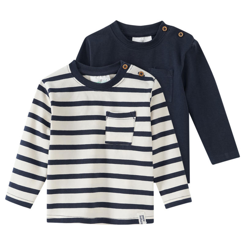 2 Baby Langarmshirts mit Brusttasche (Nur online)