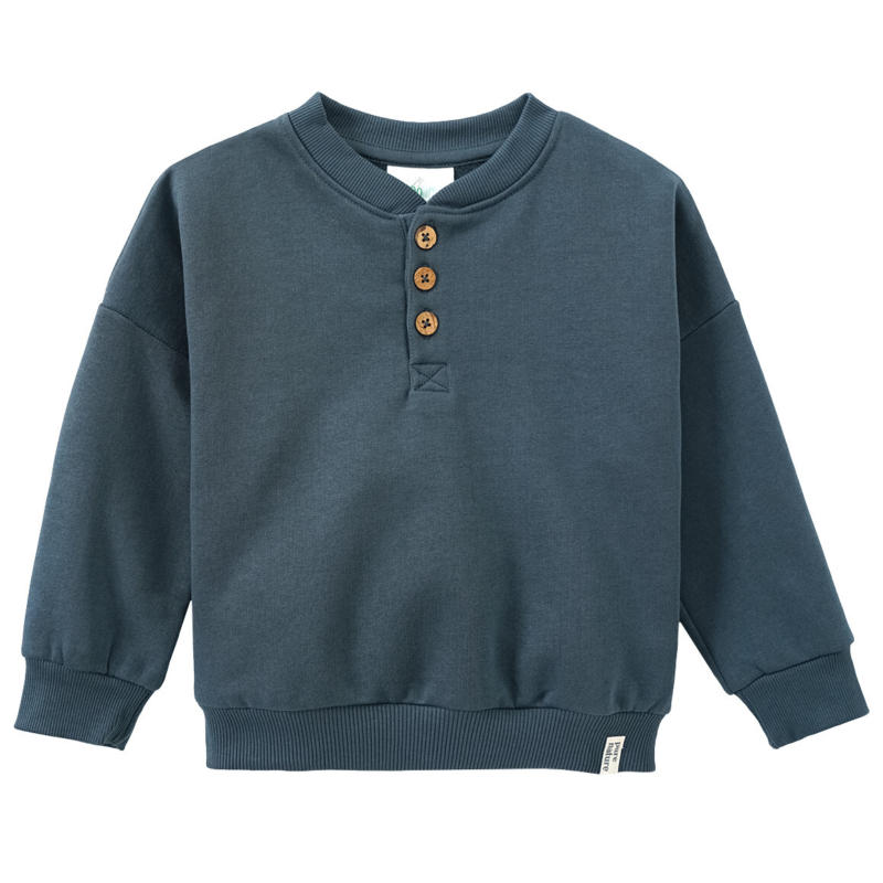 Jungen Sweatshirt mit Henley-Ausschnitt (Nur online)