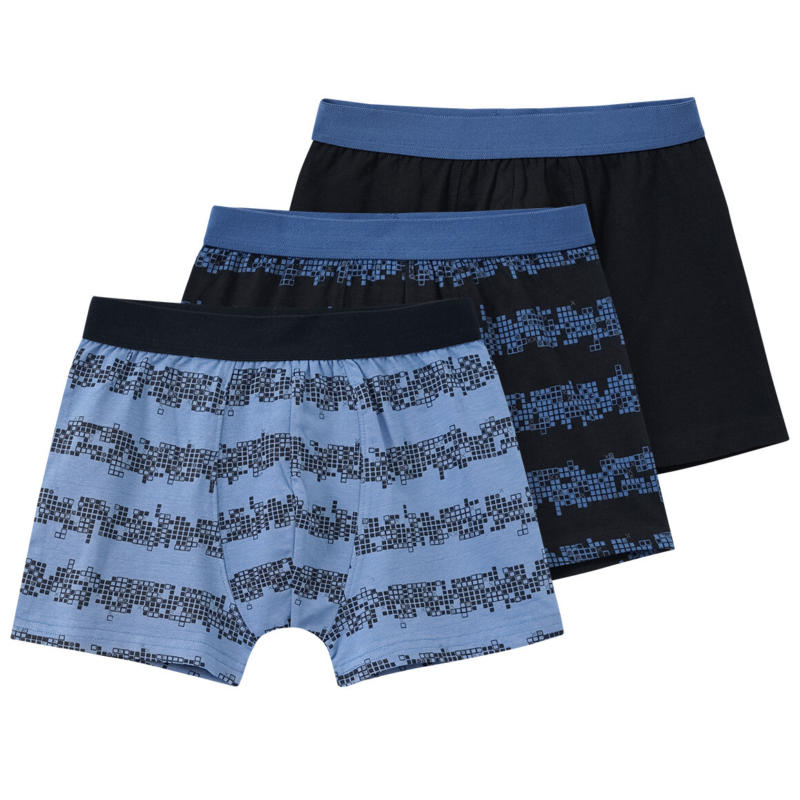 3 Jungen Boxer mit Print allover