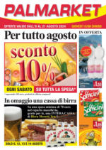 Palmarket Per tutto agosto sconto 10% - al 21.08.2024