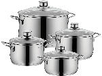 WMF 0730049990 Diadem Plus Topf-Set (4-teilig, alle Herdarten, Silber, Cromargan®: Edelstahl Rostfrei 18/10)