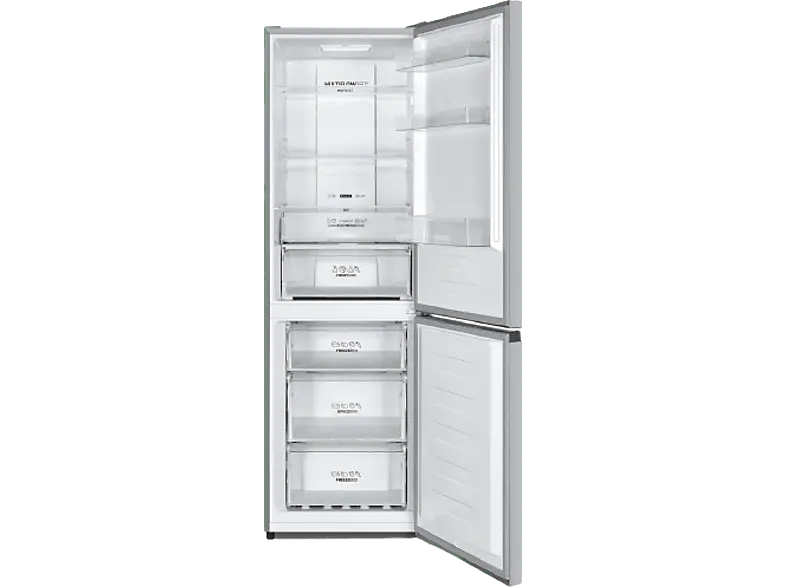 Gorenje NRK6192AS4 Kühl- Gefrierkombination (E, 304 l, 1860 mm hoch, Standgerät, No Frost (verminderte Eisbildung), Silber)