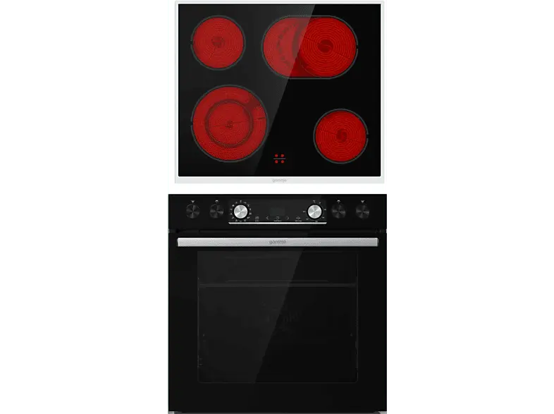 Gorenje Herdset Black 4, Herd, Kochfeld (Strahlungsheizung, A, 77 l)