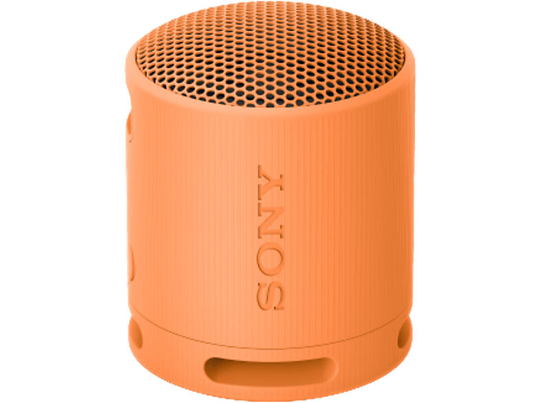 Sony SRS-XB100 - kabelloser, tragbarer Bluetooth-Lautsprecher, robust, wasserfest und staubdicht gemäß IP67, 16 Stunden Akkuleistung, Eco, Orange; Bluetooth Lautsprecher