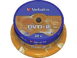 Verbatim DVD-R 16x 25er Spindel Matt Silver; Rohlinge