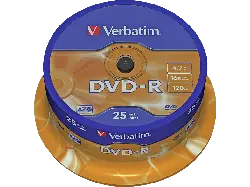 VERBatIM DVD-R 16x 25er Spindel Matt Silver; Rohlinge