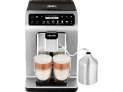 Krups EA 894T Evidence Plus Kaffeevollautomat (Schwarz Silber, Kegelmahlwerk aus Edelstahl , 15 bar, Milchschlauch)