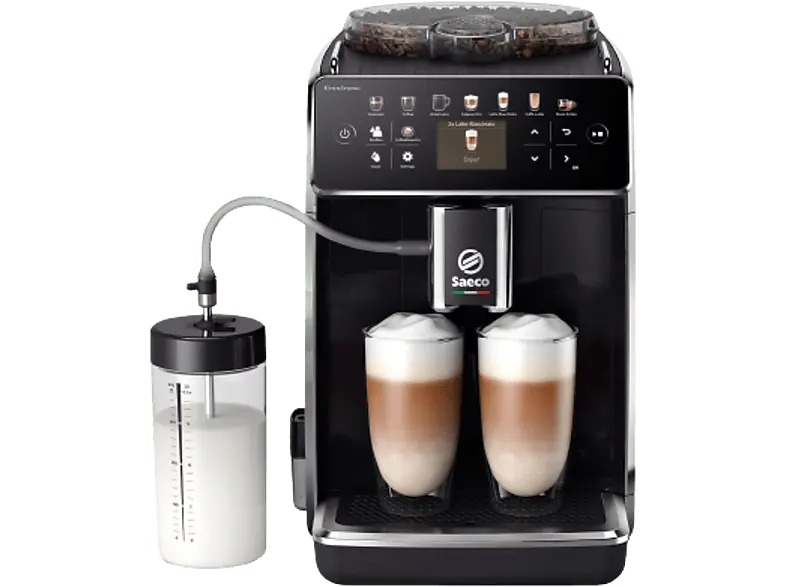 Saeco SM6580/00 Gran Aroma Kaffeevollautomat (Schwarz, aus Keramik, 15 bar, Milchschlauch)