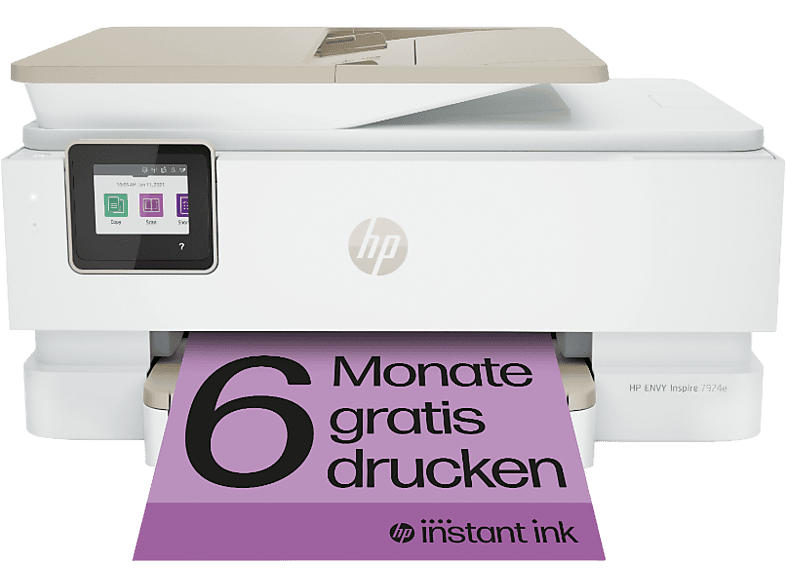 HP Envy Inspire 7924e A4, Duplex, Inkl. HP+ mit 6 Monate Instant Ink, Multifunktionsdrucker, WLAN, Tintendruck, Weiß