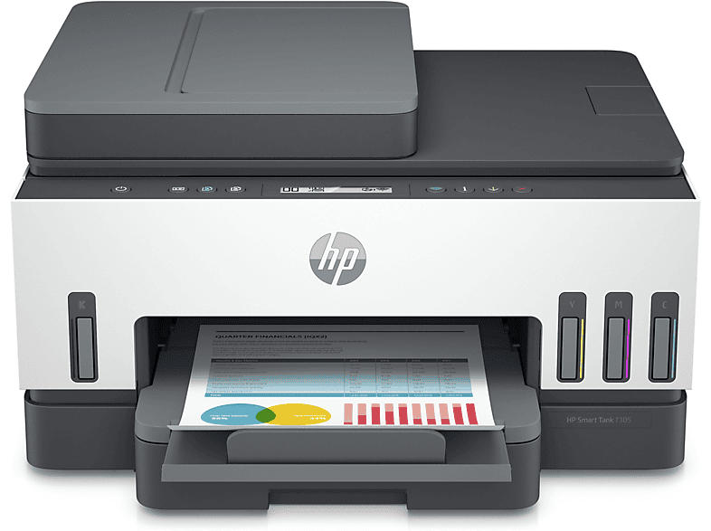 HP Smart Tank 7305, 9 S/Min Farbe, Multifunktionsdrucker, WLAN, Tintendruck, Schwarz/Weiß