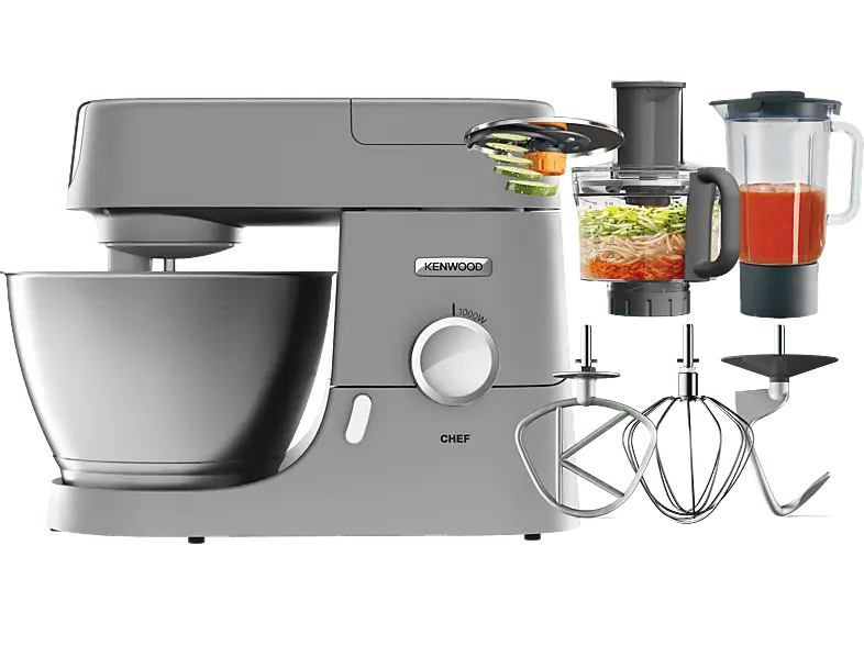 Kenwood KVC 3150 S Chef Set Küchenmaschine Silber (Rührschüsselkapazität: 4,6 l, 1000 Watt)