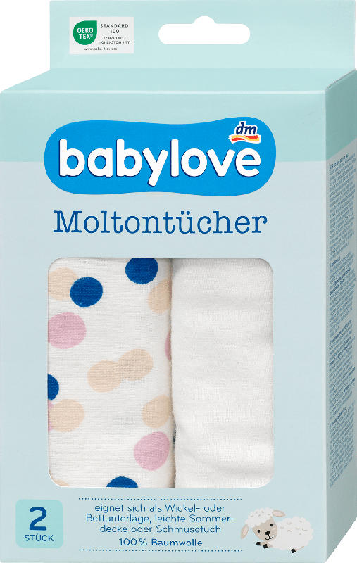 babylove Moltontücher Punkte/uni