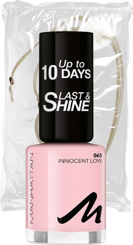 MANHATTAN Cosmetics Nagellackset Last & Shine 065 Innocent Love & gratis Muschelband