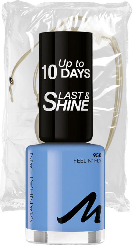 MANHATTAN Cosmetics Nagellackset Last & Shine 950 Feelin' Fly & gratis Muschelband