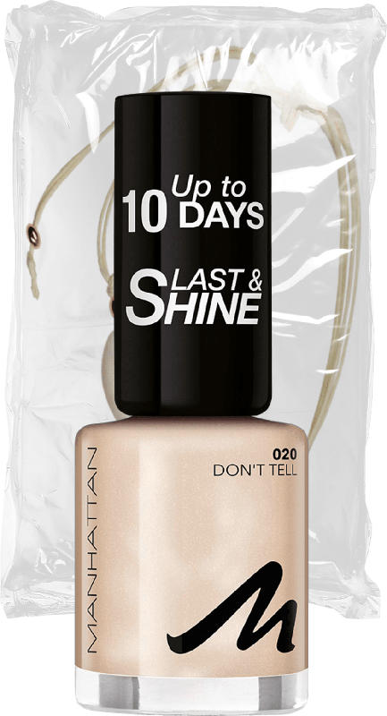 MANHATTAN Cosmetics Nagellackset Last & Shine 020 Don't Tell & gratis Muschelband