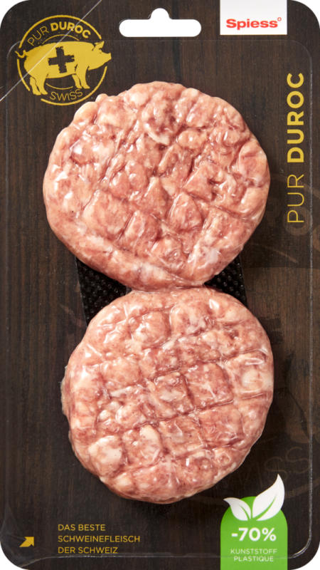 Burger Pur Duroc Spiess, Porc, Suisse 2 x 125 g