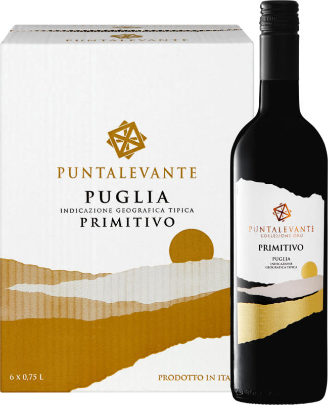 Puntalevante Collezione Oro Primitivo di Puglia IGT , Italia, Puglia, 2023, 6 x 75 cl