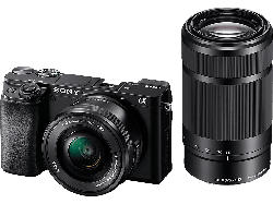 Sony Alpha 6100 Systemkamera schwarz mit Objektiv AF E 16-50mm OSS PZ und 55-210mm (ILCE-6100YB); Systemkamera Set