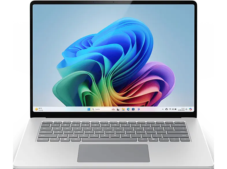 Microsoft Surface Laptop 7th Edition, Copilot+ PC, 15 Zoll, Qualcomm® Snapdragon® X Elite, 16 GB RAM, 256 SSD, Windows 11 Home (64 Bit), Adreno™ Onboard Graphics, Platin
