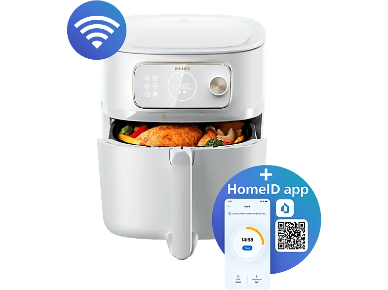 Philips HD9876/20 Airfryer Combi XXL Connected Heißluftfritteuse 8.3l (2 kg, 2200 Watt, Weiß)