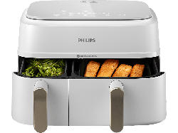 Philips NA353/10 Heißluftfritteuse mit zwei Körben (9 l, 2750 Watt, Weiß)