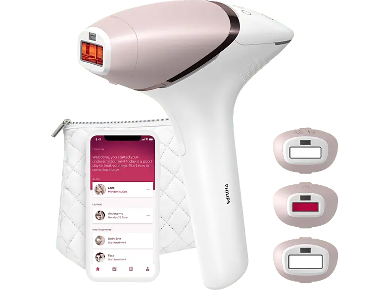 Philips BRI955/01 Lumea IPL-Haarentfernungsgerät (Weiß, mit 3 Aufätze, Akkubetrieb)