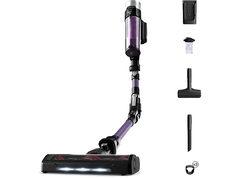 Rowenta RH2039 X-Force Flex 9.60 Allergy Akku Staubsauger (0,4 l, Akkulaufzeit: bis zu 45 Minuten, Violett)