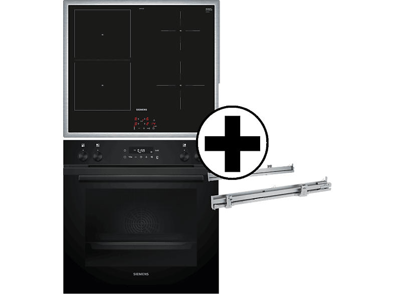 Siemens EM645CSB6E iQ500, Herdset inkl. Kochfeld + Clipauszug (Induktionskochfeld, A, 71 l)