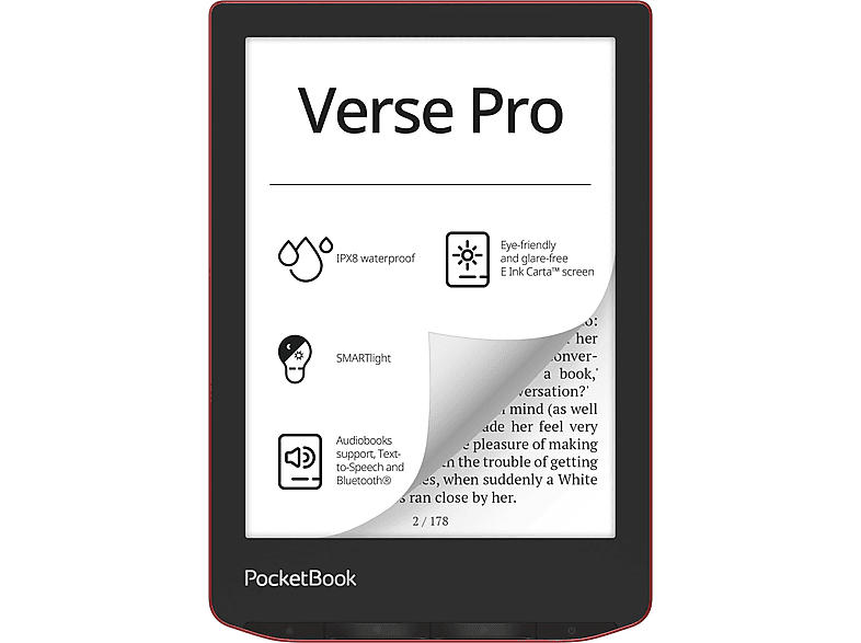 PocketBook Verse Pro Dach-Version, Passion Red; eReader