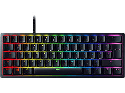 Razer Huntsman Mini Gaming Tastatur, Clicky Optical Purple Switch, USB-C, 60% Formfaktor, qwertz, Schwarz