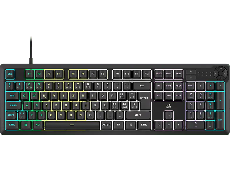 CORSAir K55 CORE Gaming Tastatur, 10-Zonen RGB, qwertz, USB-A, Schwarz