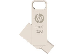 HP 32 GB x206c OTG USB-Stick, USB-C/A 3.2 Gen1, R100 MB/s, Silber