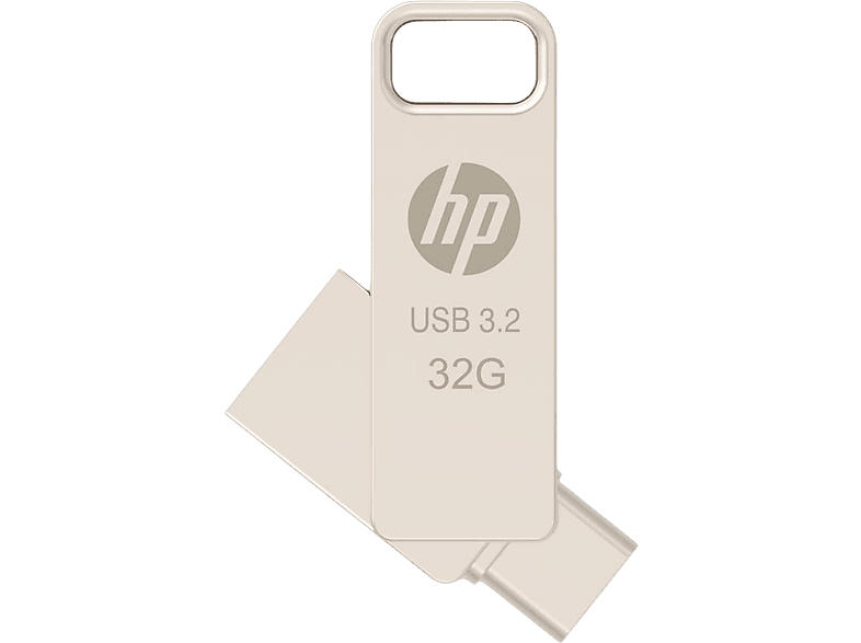 HP 32 GB x206c OTG USB-Stick, USB-C/A 3.2 Gen1, R100 MB/s, Silber