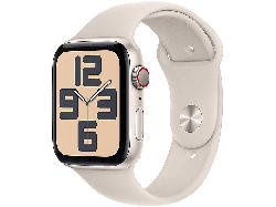 Apple Watch SE 2023 GPS + Cellular 44mm Aluminiumgehäuse, Sportarmband M/L, Polarstern; Smartwatch