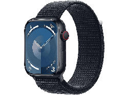 Apple Watch Series 9 GPS + Cellular 45mm Aluminiumgehäuse, Sport Loop, Mitternacht; Smartwatch