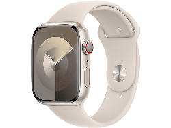 Apple Watch Series 9 GPS + Cellular 45mm Aluminiumgehäuse, Sportarmband S/M, Polarstern; Smartwatch