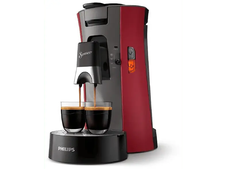 Philips CSA240 senseO® Select Kaffeepadmaschine, Dunkelrot