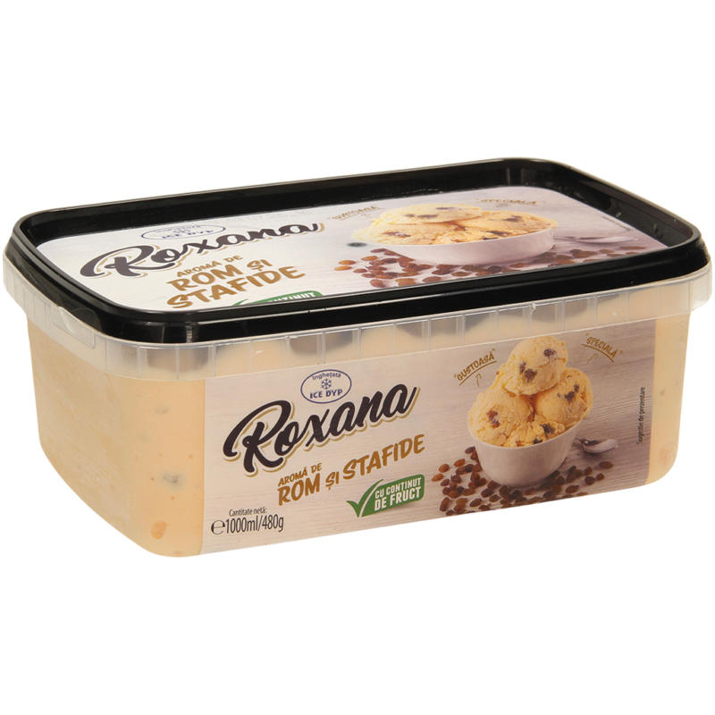 Eis mit Rosinen und Rumaroma